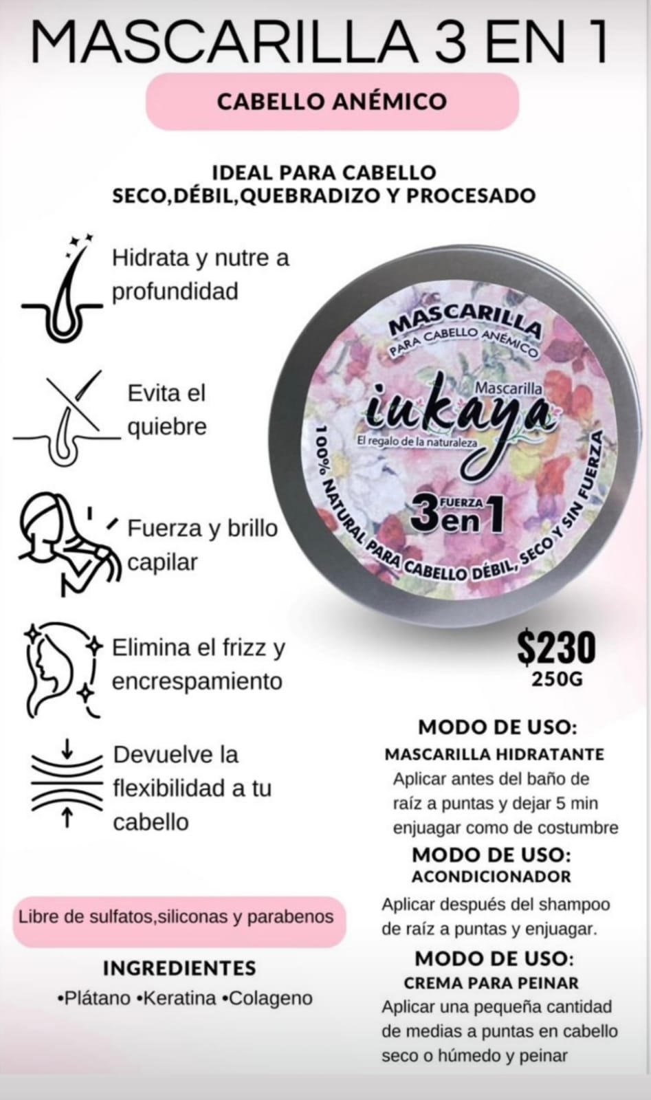 Kit:  Shampoo CLASICO + Mascarilla 3 en 1