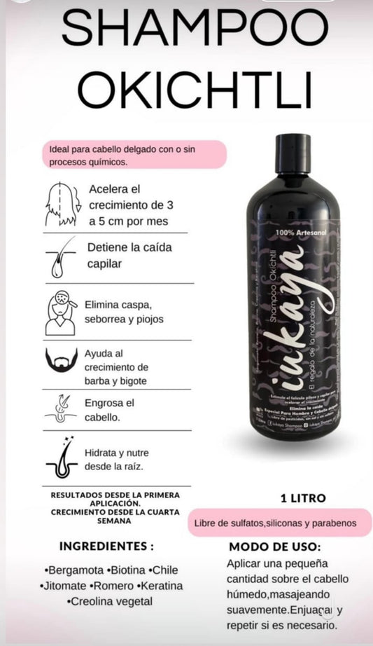 Shampoo OKICHTLI IUKAYA:  ESPECIAL PARA HOMBRES.